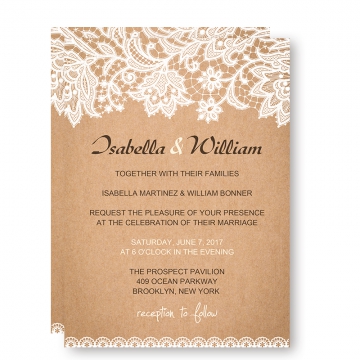 Wedding Invitations with White Floral and Leaves WIP002