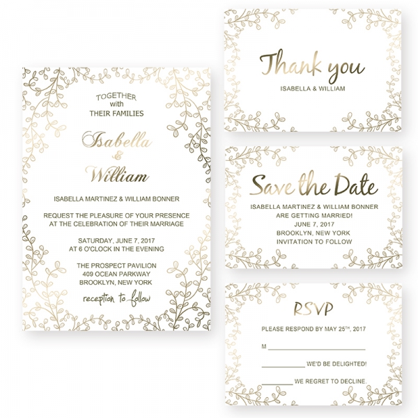 Modern White Floral Wedding Invitations Affordable Hand Painted