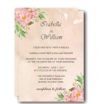 Vintage Outdoor Floral Blush Pink Wedding Invitation WIP011