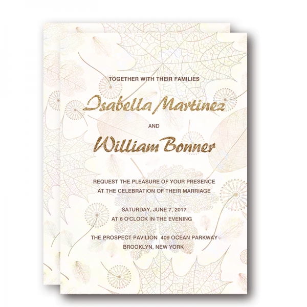 Gold Foil Wedding Invitations Rustic Fall Wedding Invitations