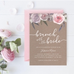 Blush Pink Floral Rustic Fall Bridal Shower Card BSC002