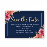 Cheap Rustic Chic Navy Blue Fall Wedding Save The Date Card STD004