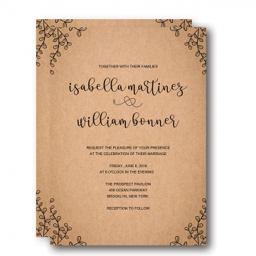 Vintage Rustic Fall Wedding Invitation, Minimalist wedding invitations, WIP061