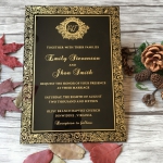 Customized Royal style Black Acrylic Wedding Invitation Card Acrylic Invitations ACL003
