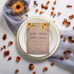 Rustic sunflower wedding invitations, spring summer and fall weddings, cheap wedding invitations ws031