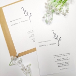 Rustic and minimalist invite, simple modern wedding invitation WS097