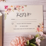 Boho rustic wedding invite, laser cut invite, watercolor invite, spring, fall weddings, country weddings WS123
