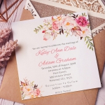 Boho rustic wedding invite, laser cut invite, watercolor invite, spring, fall weddings, country weddings WS124