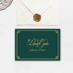 Cheap emerald green and gold invite, royal wedding invite, classic, vintage, fall, winter, spring WS139