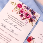 Cheap watercolor purple invite, rustic spring and summer weddings, elegant, garden, summer, beach WS142