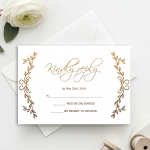 Rustic chic minimalist wedding invitations, Gold Bohemian invitations, cheap wedding invitations WS152