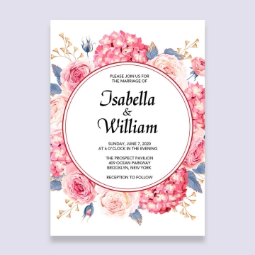 Elegant rustic blush pink floral wedding invitations WS157