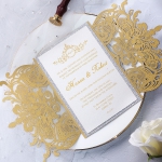 Gold royal silver laser cut wedding invitation with rsvp cards, elegant wedding invite suite, monogram design, elegant calligraphy, foil invites WS174