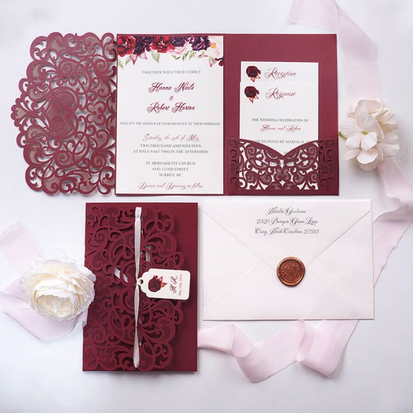 /1067440-3997-thickbox/burgundy-laser-cut-pocket-wedding-invitation-with-tag-romantic-floral-and-elegant-calligraphy-garden-wedding-.jpg