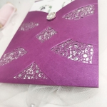 Whimsical purple wedding invite elegant, illustration wedding invite WS181 