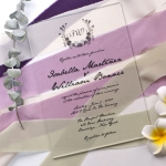 Boho rustic acrylic wedding invite, country wedding invitation WS197