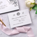  Romantic laser cut all in one wedding invite with pocket, gray invite WS210