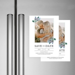 Romantic save the date card with photos STD009