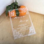 Elegant minimalist acrylic wedding invitations, simple modern wedding invite, anniversary invites, shower invites WS231