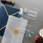 Simple rustic floral acrylic wedding invite with blush and blue hues, spring and summer weddings, fall weddings WS244