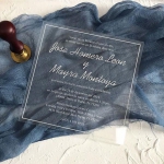 Simple clear acrylic wedding invitations WS254