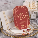6 Styles Geometric Save the Date Cards, foil save the dates, watercolor invites, romantic, elegant STD018 