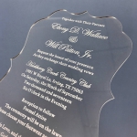 Unique irregular acrylic wedding invitations with custom design WS293