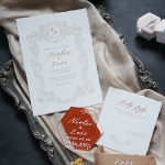 Simple chic deckled-edge wedding invitations, minimal wedding invites WS294